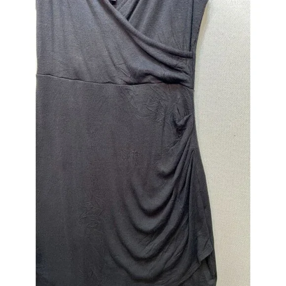 Goldray Women's One Piece Swim Dress Wrap Front Sleeveless Size PM Black Stretch - Picture 6 of 10